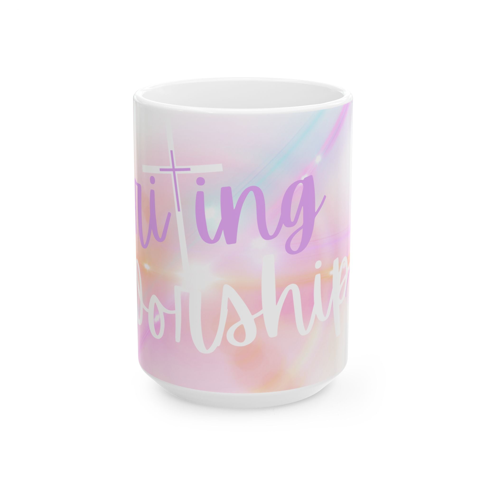 Writing is Worship Pastel Ceramic Mug — Motivational Coffee Cup (11oz/15oz)