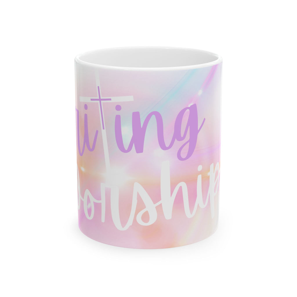 Writing is Worship Pastel Ceramic Mug — Motivational Coffee Cup (11oz/15oz)