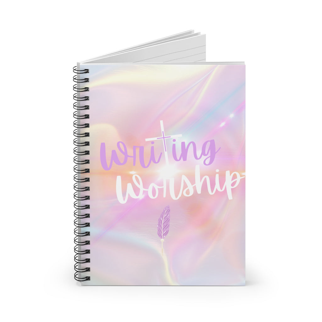 Writing is Worship Spiral Notebook — Pastel Faith Journal for Prayer, Sermon Notes, Plotting, & Gratitude