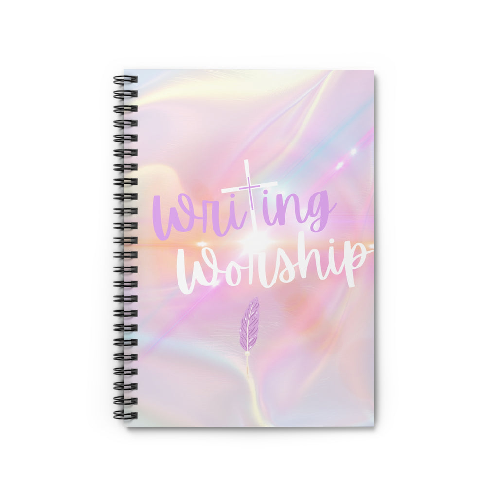Writing is Worship Spiral Notebook — Pastel Faith Journal for Prayer, Sermon Notes, Plotting, & Gratitude