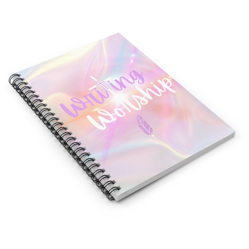 Writing is Worship Spiral Notebook — Pastel Faith Journal for Prayer, Sermon Notes, Plotting, & Gratitude
