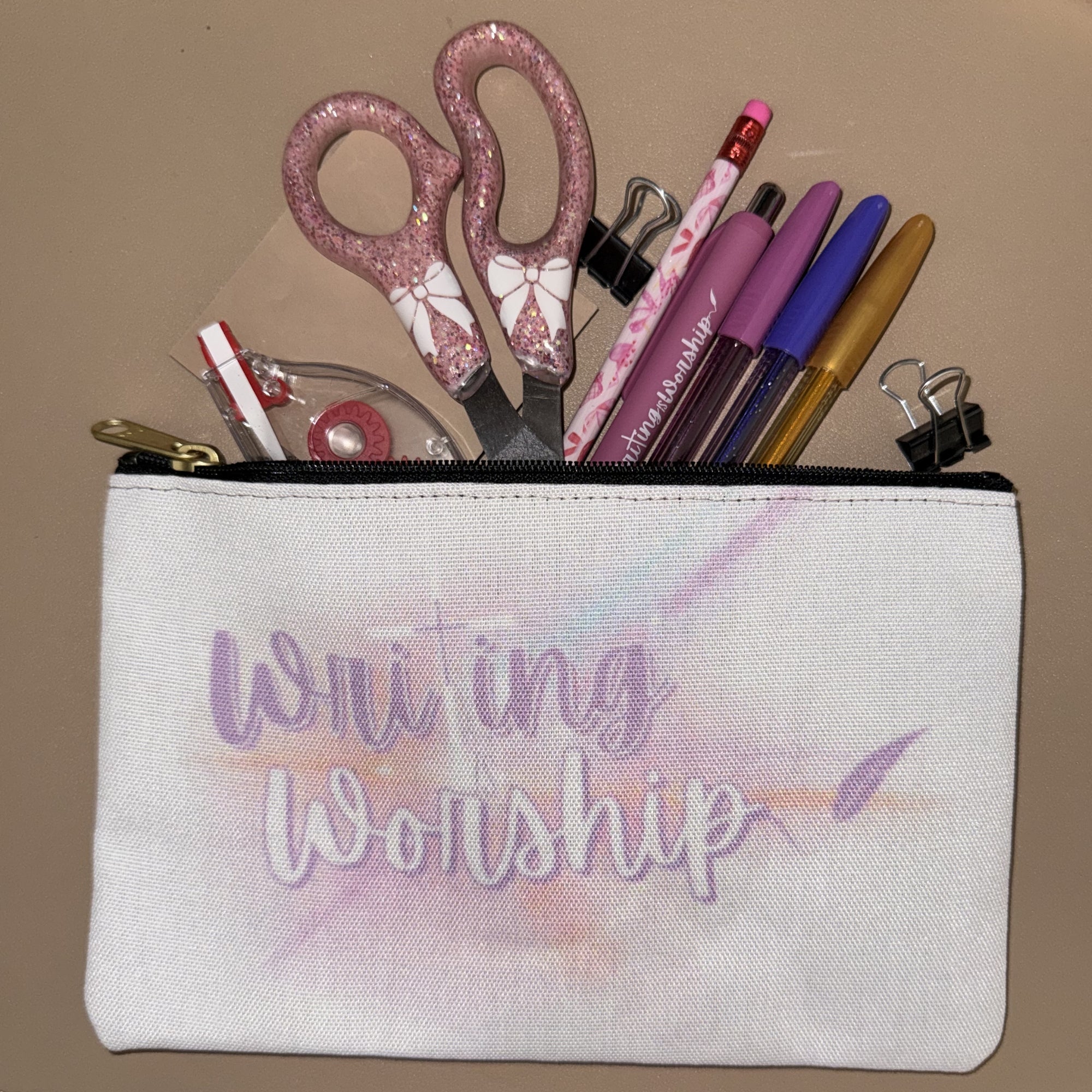 Writing is Worship Pencil Bag