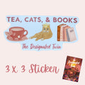 Tea, Cats, Books Sticker
